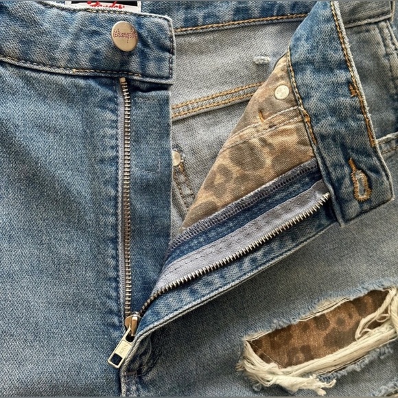 Wrangler X Fender Destroyed Loose Mom Jeans Pants 90s Western Festival Ripped 29 - Picture 7 of 14